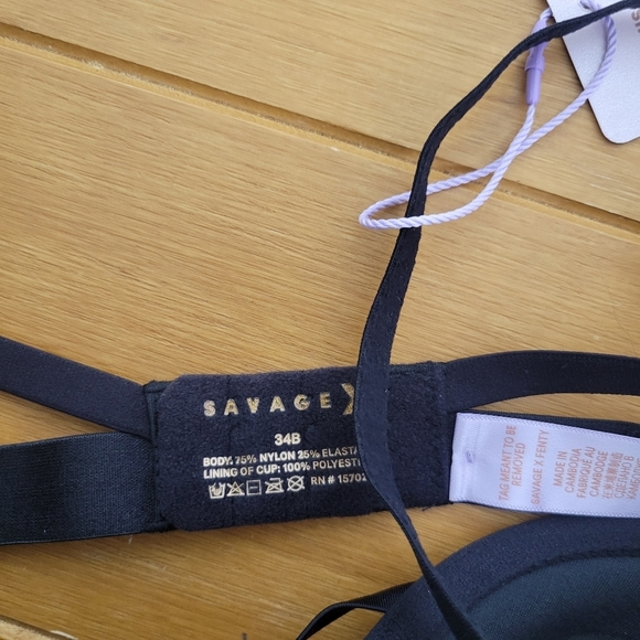 Savage X Fenty BLACK BRA 34B NWT - Picture 3 of 7